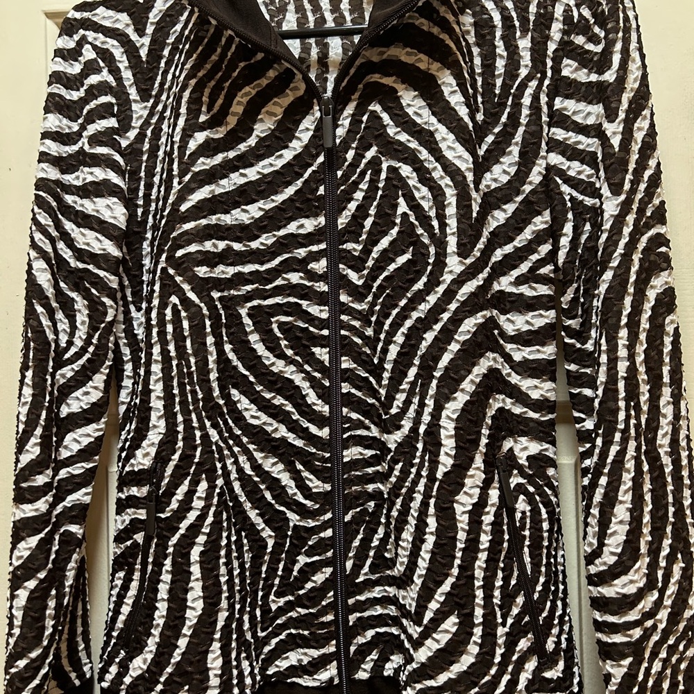 Chico's Black and White Zebra Blazer